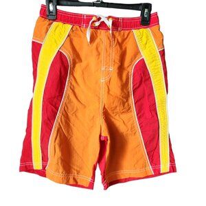 Vintage Sand N Sun Men's Swim Trunks Shorts Mesh Lining Youth Sz‎ L 14-16 Orange